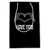 To Death - Skeleton Heart Hands Classic Mittlere Geschenktüte (Vorderseite)