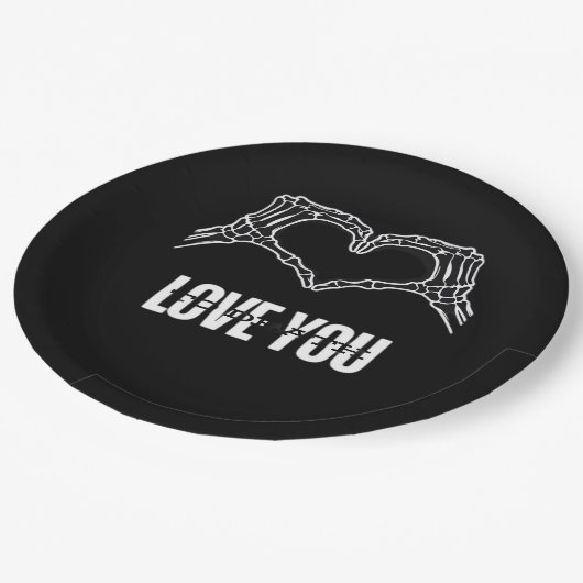 To Death - Skeleton Heart Hands Classic Pappteller (Schrägansicht)