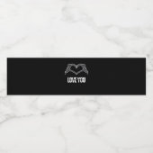 To Death - Skeleton Heart Hands Classic Wasserflaschenetikett (Einzelnes Label)