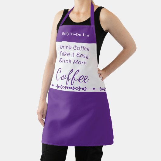 To do list for coffee lovers white purple schürze (InSitu)