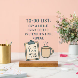 To-Do-List lustige Acrylschrift für Office oder Zu Acrylschild
