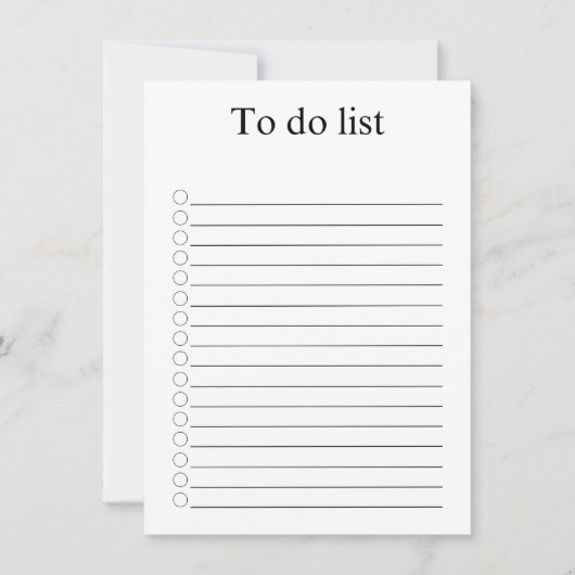 To do list mitteilungskarte (Vorderseite)