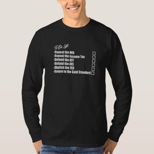 To Do List T-Shirt (Vorderseite)