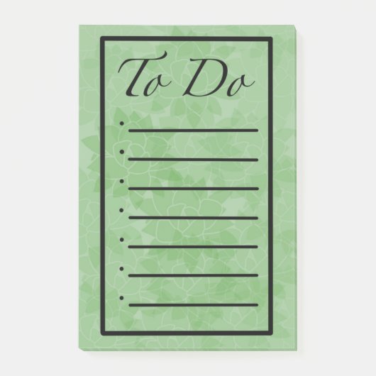 To Do List with Pointy Succulents Post-it Klebezettel (Vorderseite)