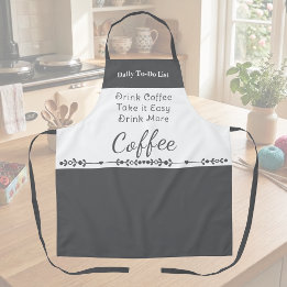 To-Do-Liste für Kaffeeliebhaber weiß grau Schürze