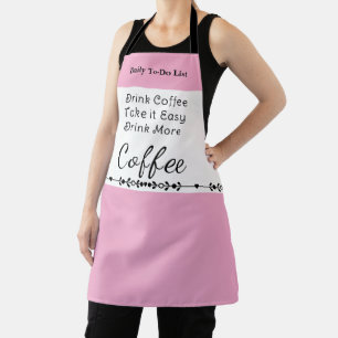 To-Do-Liste für Kaffeeliebhaber weiß rosa Schürze