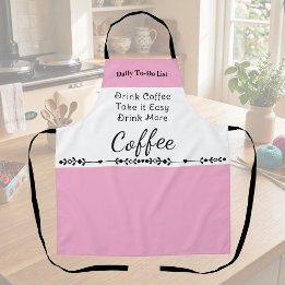 To-Do-Liste für Kaffeeliebhaber weiß rosa Schürze
