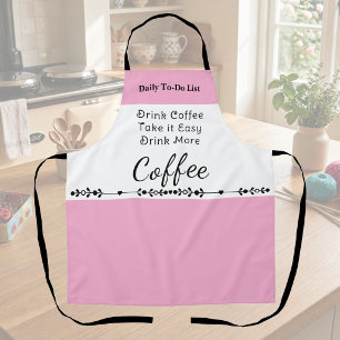 To-Do-Liste für Kaffeeliebhaber weiß rosa Schürze