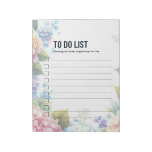 To-Do-Liste Hortensien-Seiten Notizblock