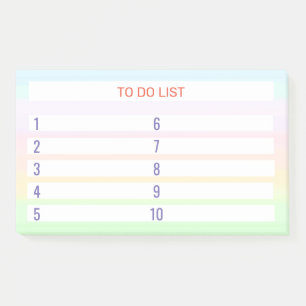 To-Do-Liste in Pastellfarben Post-it Klebezettel