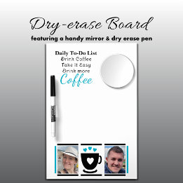 To-Do-Liste Kaffeeliebhaber 2 Foto schwarz blau Trockenlöschtafel Mit Spiegel