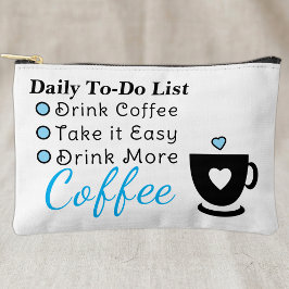 To-Do-Liste Kaffeeliebhaber weiß blau Zubehörtasche