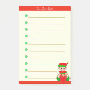 To-Do-Liste & süßer Weihnachtself Post-it Klebezettel