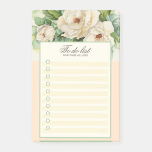 To-Do-Liste Vintage Florale Magnolie Namen hinzufü Post-it Klebezettel
