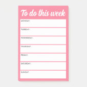 To do this week pink weekly planner post-it klebezettel (Vorderseite)