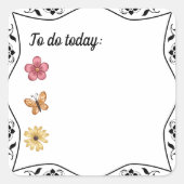 'To do Today' Bullet Journal oder Planner Quadratischer Aufkleber (Vorderseite)