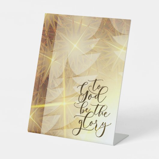 To God be the Glory Christmas Gold Tree Stars Sockelschild (Vorderseite)
