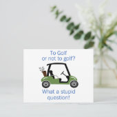 To Golf or Not Postkarte (Stehend Vorderseite)