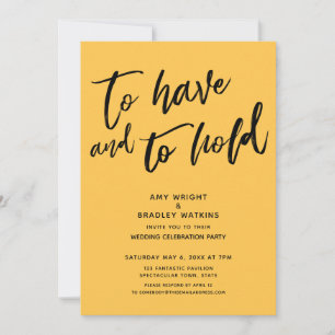 To Have and to Hold Handschrift Apricot Hochzeitse Einladung