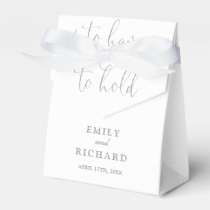 To Have And To Hold Salbeigrüne Hochzeit Geschenkschachtel