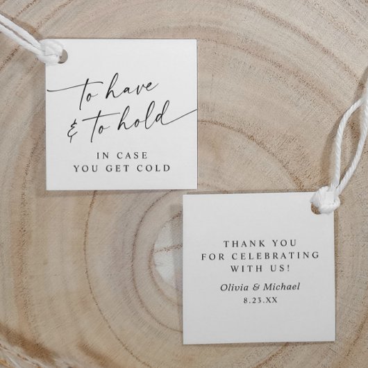 To Have & To Hold Modern Wedding Slipper Geschenkanhänger