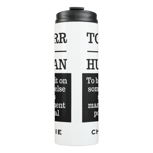 "To irr is human" individuelle Name tumbler Thermosbecher (Vorderseite)