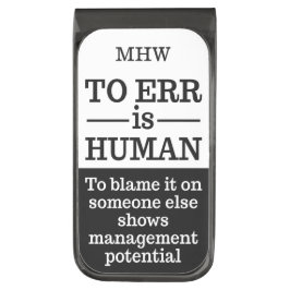 "To Irr is Human"-Monografie-Geldklammer