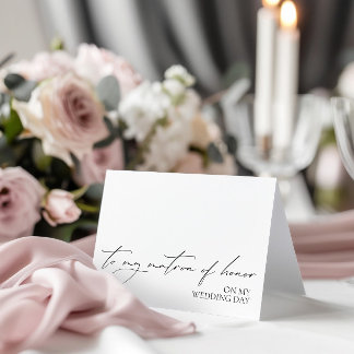 "To Matron of Ehre on My Wedding"-Karte Dankeskarte