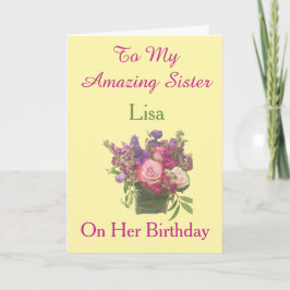 TO MY AMAZING SISTER BIRTHDAY CARD KARTE