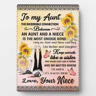 To My Aunt Gift, Sunflower Gift From Niece Fotoplatte