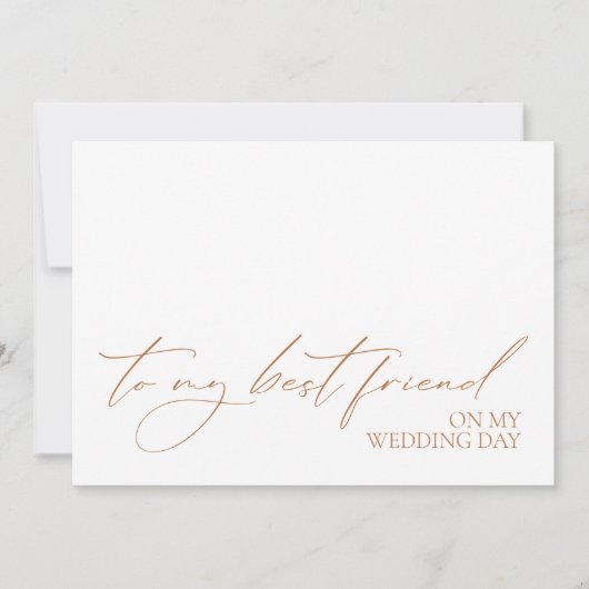 "To my Best Friend on my Wedday" Message Card (Vorderseite)