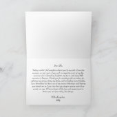 To My Bridesmaid on My Wedding Day Elegant Script Dankeskarte (Innenseite)