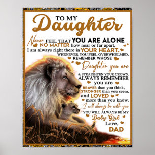 To My Daughter, Daughter Birthday Gift, Baby Girl Poster