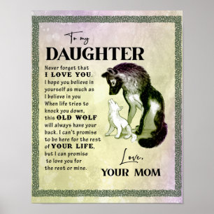 To My Daughter Gift, Love Letter Daughter And Mom Poster