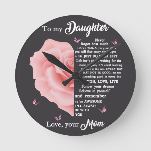To my daughter runde wanduhr (Vorderseite)