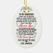 To My Grandson From Grandma with Custom Name Keramik Ornament (Hinten)