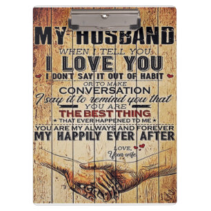To My Husband Decor, Love Quotes Letter Klemmbrett
