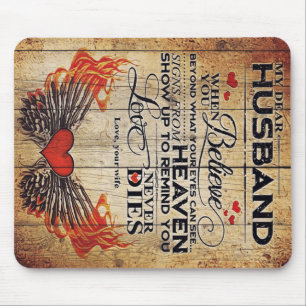To My Husband Design Love Letter Gift To Him Mousepad