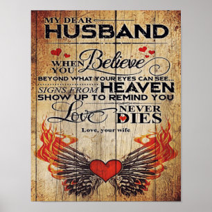 To My Husband Design Love Letter Gift To Him Poster