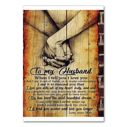 To My Husband Gift | Cute Husband Gift Tischnummer (Vorderseite)