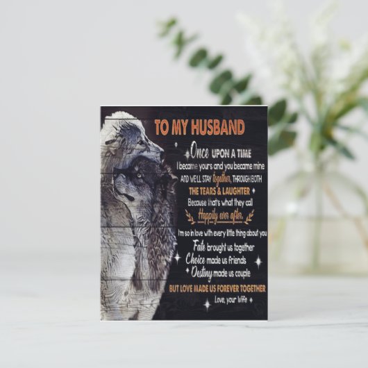 To My Husband Gift, Personalized Present Einladung (Stehend Vorderseite)