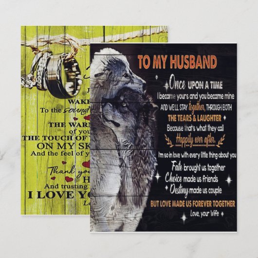 To My Husband Gift, Personalized Present Einladung (Vorne/Hinten)