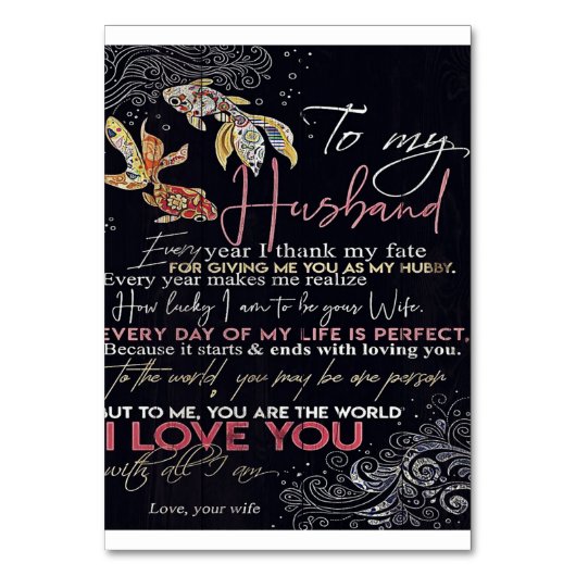 To My Husband Letter | Best Father's Day Present | Tischnummer (Vorderseite)