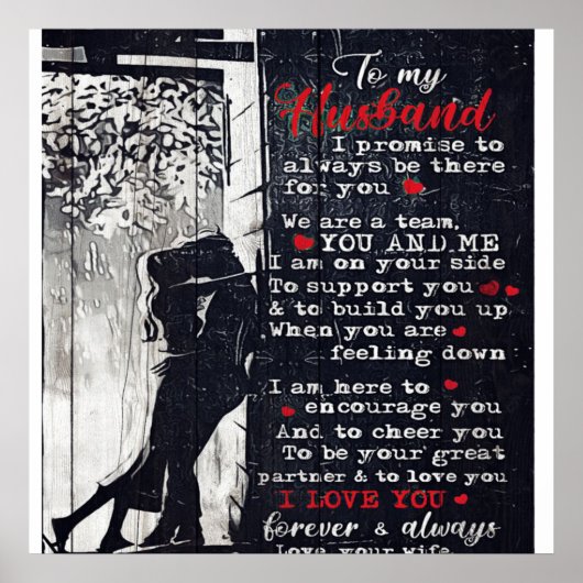 To My Husband Letter | Cute Present To My Husband| Poster (Vorne)