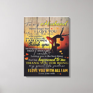 To My Husband Letter, Lovely Quotes Gift Leinwanddruck