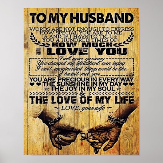 To My Husband | My Husband Gift | Letter For Him | Poster (Vorne)