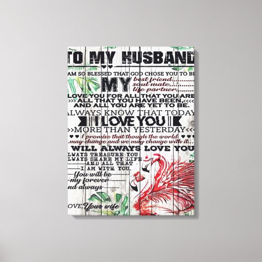 To My Husband Present | Love Quotes Present | Leinwanddruck (Vorderseite)