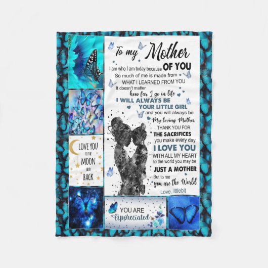 to my mom blanket from Son,mothers blanket Fleecedecke (Vorderseite)