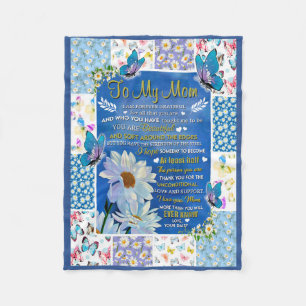 To My Mom Common Daisy banket, blanket for mom Fleecedecke