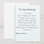To My Mommy for First Mother's day personalized  Einladung (Vorne/Hinten)